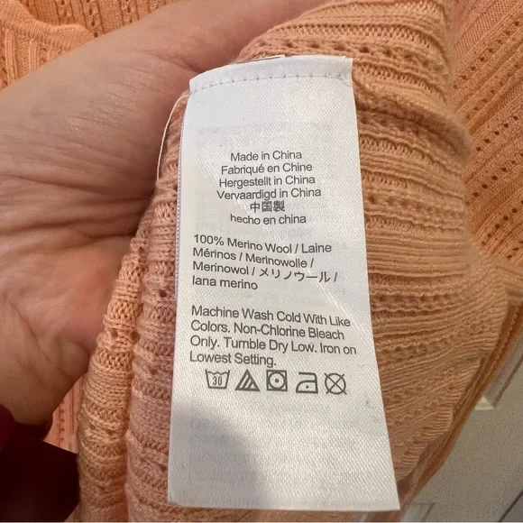 J.Crew Knit Long Sleeve Scalloped Edge Sweater Top XL NWT 100% wool - Picture 4 of 4